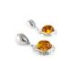 Drop Amber Earrings In Sterling Silver The Hermitage, image , picture 2