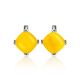 Square Cut Amber Earrings In Sterling Silver The Byzantium, image , picture 3