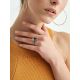 Black Crystal Cocktail Ring In Gold Plated Silver The Fame, Ring Size: 6 / 16.5, image , picture 5