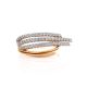 Golden Ring With Dazzling Crystals, Ring Size: 7 / 17.5, image , picture 3