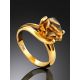 Amazing Golden Ring With Lustrous Citrine Centerpiece, Ring Size: 7 / 17.5, image , picture 2
