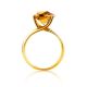 Amazing Golden Ring With Lustrous Citrine Centerpiece, Ring Size: 7 / 17.5, image , picture 3