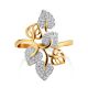 Floral Design Gold Crystal Ring, Ring Size: 12 / 21.5, image , picture 3