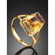 Geometric Gold Citrine Ring, Ring Size: 7 / 17.5, image , picture 2