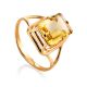 Geometric Gold Citrine Ring, Ring Size: 7 / 17.5, image 