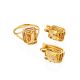 Geometric Gold Citrine Ring, Ring Size: 7 / 17.5, image , picture 4