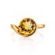 Trendy Golden Ring With Round Citrine Centerpiece, Ring Size: 6.5 / 17, image , picture 3