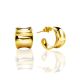​Gold-plated sterling silver creole stud hoop earrings The Liquid, image 