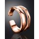 Double Line Statement Rose Gold Plated Silver Ring The Liquid, Ring Size: Adjustable, image , picture 2