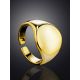 Chunky Gold Plated Silver Signet Ring The ICONIC, Ring Size: Adjustable, image , picture 2