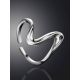Silver Abstract Wave Ring The Liquid, Ring Size: Adjustable, image , picture 2