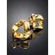 18ct Gold on Sterling Silver ​Hammered Abstract Stud Earrings The Liquid, image , picture 2