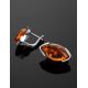 Cognac Amber Earrings In Sterling Silver the Petal, image , picture 2