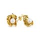 Gold Plated Silver Studs With Pearl The Palazzo, image 