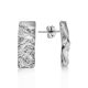 Silver Textured Drop Earrings The Liquid, image 