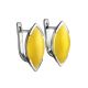 Leaf Cut Amber Earrings In Sterling Silver The Petal, image , picture 4