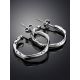 Silver Hammered Hoop Earrings The Liquid, image , picture 2
