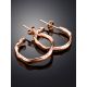 18ct Rose Gold on Sterling Silver Hammered Hoop Earrings The Liquid, image , picture 2
