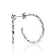 Delicate Sterling Silver Hammered Hoop Earrings The Liquid, image 