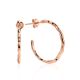 Delicate 18ct Rose Gold on Sterling Silver Hammered Hoop Earrings The Liquid, image 