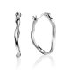Small Silver Hammered Hoop Earrings The Liquid, image 