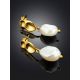 18ct Gold on Sterling Silver Hammered Dangles with Pearl The Palazzo, image , picture 2