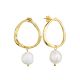Gold Plated Silver Earrings With Pearl Dangles The Palazzo, image 
