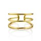 Gold Plated Silver Triple Ring The ICONIC, Ring Size: Adjustable, image , picture 3