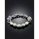 Link Band Silver Ring With Pearl The Palazzo, Ring Size: 6.5 / 17, image , picture 2