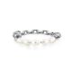 Link Band Silver Ring With Pearl The Palazzo, Ring Size: 6.5 / 17, image , picture 3