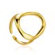 Stunning Contemporary Design Gold-Plated Silver Ring The Liquid, Ring Size: Adjustable, image 