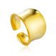 Gorgeous Gold-Plated Silver Ring With Brushed Finish The Liquid, Ring Size: Adjustable, image 
