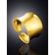 Gorgeous Gold-Plated Silver Ring With Brushed Finish The Liquid, Ring Size: Adjustable, image , picture 2
