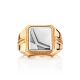 Bold Two Tone Gold Signet Ring, Ring Size: 9.5 / 19.5, image , picture 3