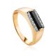 Stylish Unisex Gold Onyx Ring, Ring Size: 10 / 20, image 