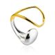 Stunning Two-Tone Silver Ring The Liquid, Ring Size: Adjustable, image 