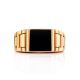 Unisex Gold Ring With Black Enamel, Ring Size: 10 / 20, image , picture 3