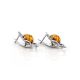 Lovely Floral Earrings In Sterling Silver With Cognac Amber The Daisy, image , picture 2