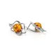 Lovely Floral Earrings In Sterling Silver With Cognac Amber The Daisy, image , picture 3