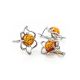 Lovely Floral Earrings In Sterling Silver With Cognac Amber The Daisy, image , picture 4