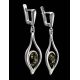 Sterling Silver Dangles With Green Amber The Fiori, image , picture 2
