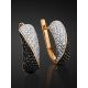 Black And White Crystal Earrings In Gold, image , picture 2