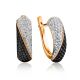 Black And White Crystal Earrings In Gold, image 