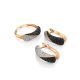 Golden Ring With Black And White Crystals, Ring Size: 9.5 / 19.5, image , picture 4