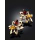 Floral Design Golden Earrings With Multicolor Crystals The Verbena, image , picture 2