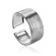 Contemporary brush finish sterling silver unisex ring The ICONIC, Ring Size: Adjustable, image 
