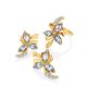 Chic Golden Ring With Topaz And Crystals, Ring Size: 8 / 18, image , picture 5