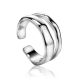 Double Line Statement Sterling Silver ​Ring​ The Liquid, Ring Size: Adjustable, image 