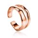 Double Line Statement Rose Gold Plated Silver Ring The Liquid, Ring Size: Adjustable, image 