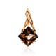 Geometric Golden Pendant With Smoky Quartz Centerstone, image 